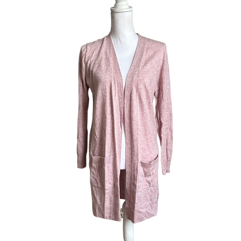 Matty Heather Mauve Long Sleeve Open Front Long Cardigan Size Small